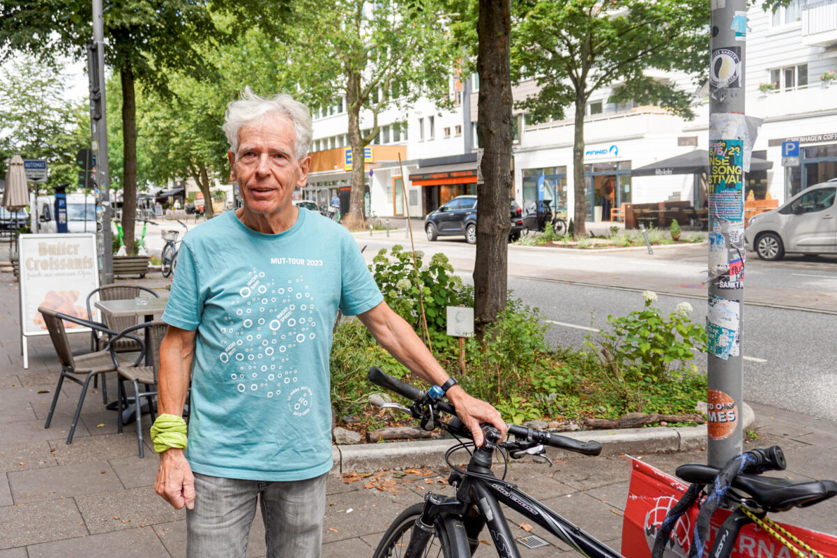 Erich Thimm wohnt in der Tornquiststraße, für die "Mut-Tour" ist er nach Bayern gereist. Foto: Julia Haas