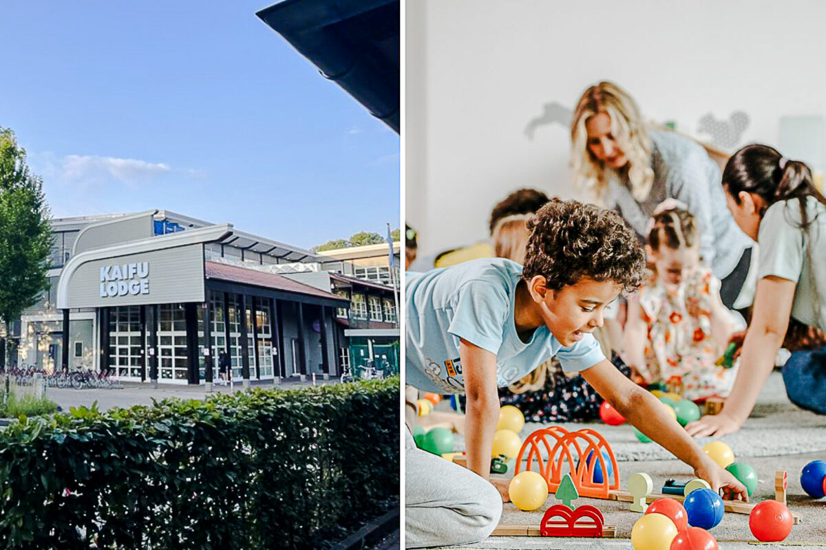 Künftig soll es in der "Kaifu-Lodge" keine kostenlose Kinderbetreuung mehr geben, dafür aber mehr Kinder- und Familiensportkurse. Collage: Eimsbütteler Nachrichten/Canva (Symbolfoto)