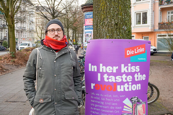 Nikolai Drews ist der Direktkandidat der Linke im Wahlkreis Eimsbüttel. Foto: Julia Haas